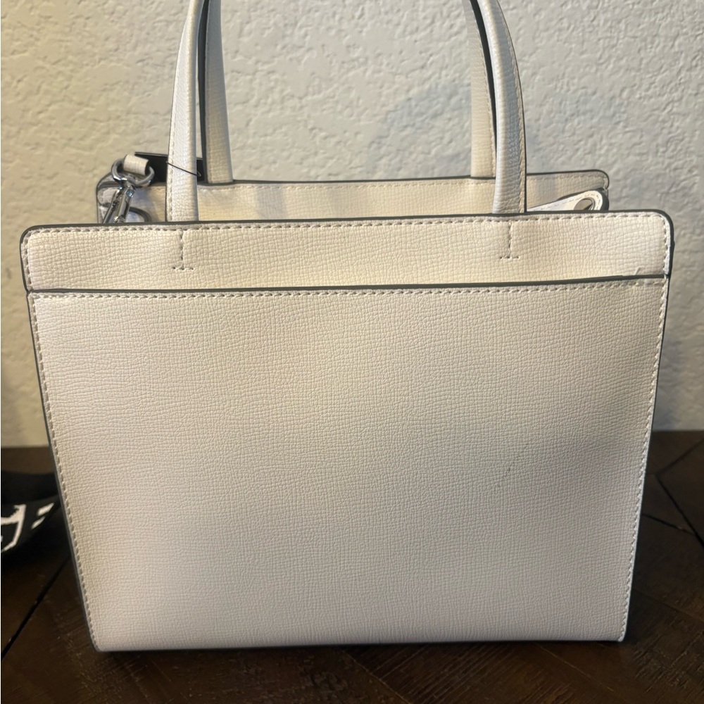 Karl Lagerfeld White Embossed Satchel - Picture 6 of 9